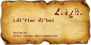 Löfler Ábel névjegykártya